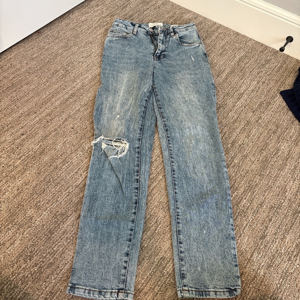 Cotton On Light Blue Distressed Mom Jeans
